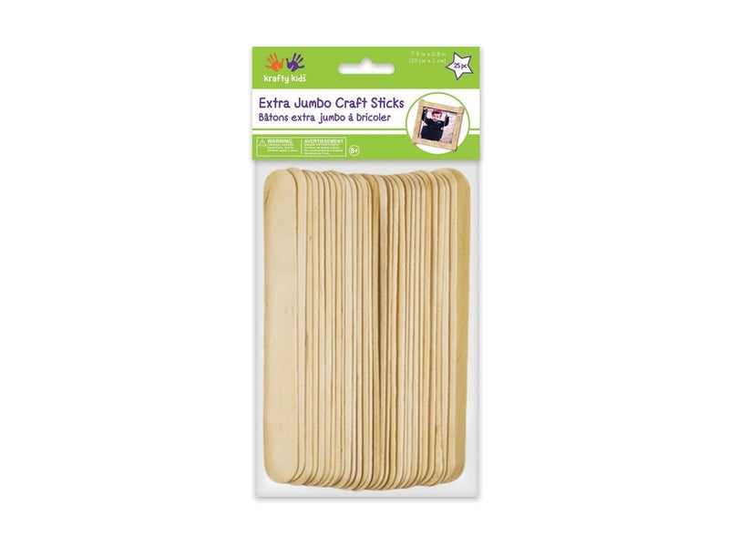 Multicraft Imports Extra Jumbo Craft Sticks-Natural 7.9 inch x 0.8 inch 25/Pk - Image 1